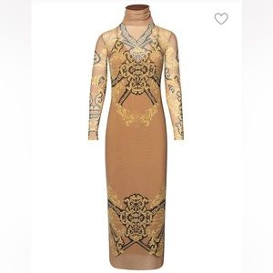 Revolve AFRM Shilene Mesh Tiger Midi Dress